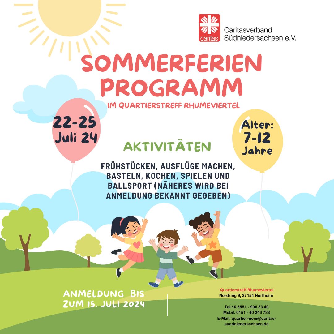 Sommerferienprogramm 2024 im Quartierstreff Rhumeviertel