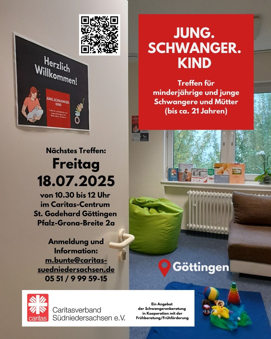 Teaser-Bild zum Treffen am 18. Juli 2025: Jung.Schwanger.Kind